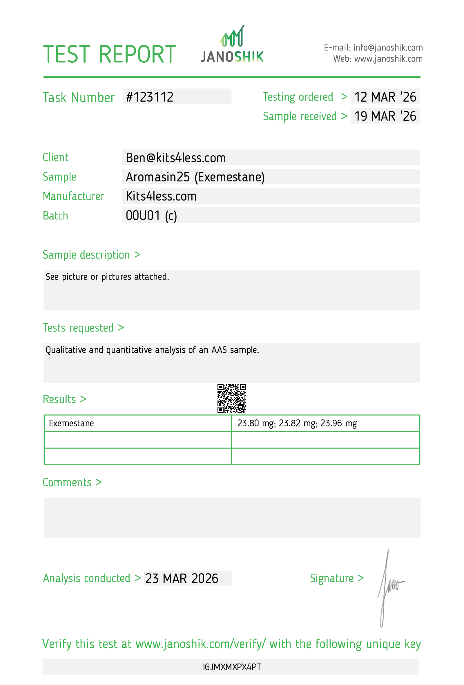 Test Report #123112